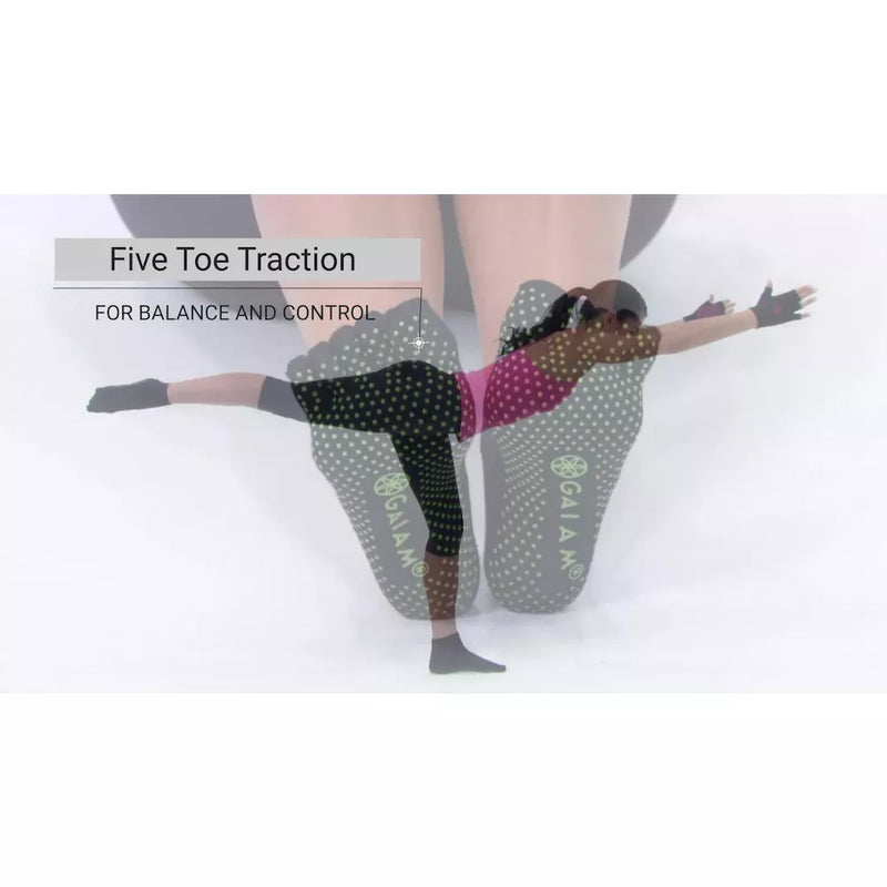 Gaiam Gripppy Fit Athletic Socks 2pk - Black