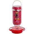 Hummer's Galore Hanging Glass Hummingbird Feeder, NCAA Bird Feeder for Outdoors, Backyard, & Garden, 32 Oz
