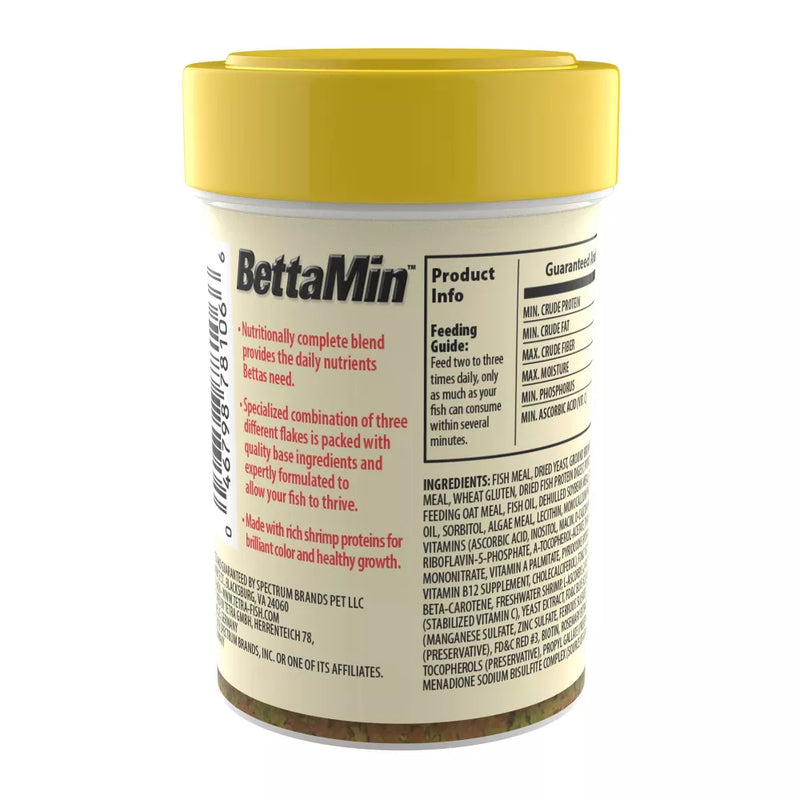 Tetra BettaMin Tropical Seafood Medley Flakes Cleaner & Clearer Water Formula - 0.81oz
