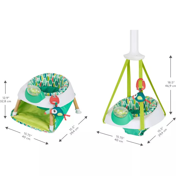 Evenflo Exersaucer Tiny Tropics 2-in-1 Baby Seat + Doorway Jumper